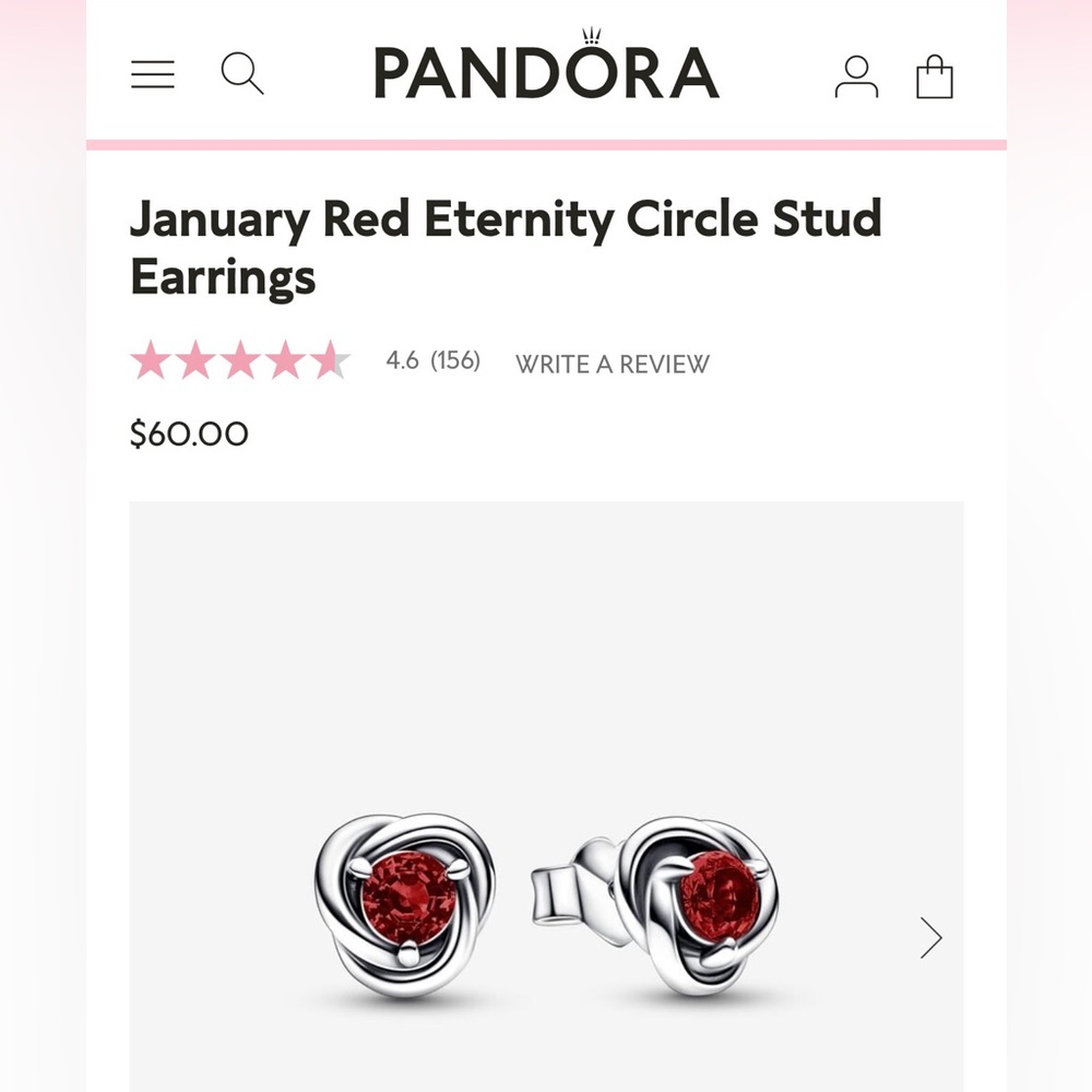 Pandora January Eternity Circle Stud Earrings